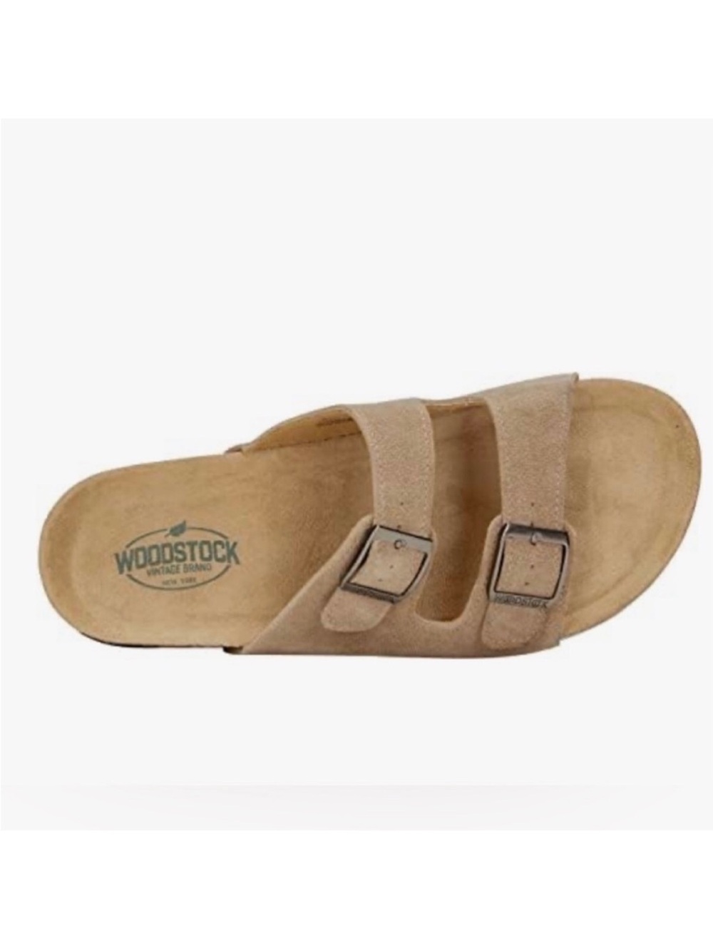 NEW Woodstock Tan Suede Leather
Cork Footbed Boys Sandals Sz 6 Adjustable Buckle